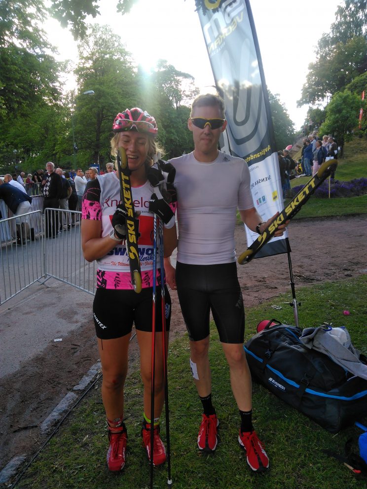 Rullskid-SM sprint 2017 Emma L and Måns Sunesson 